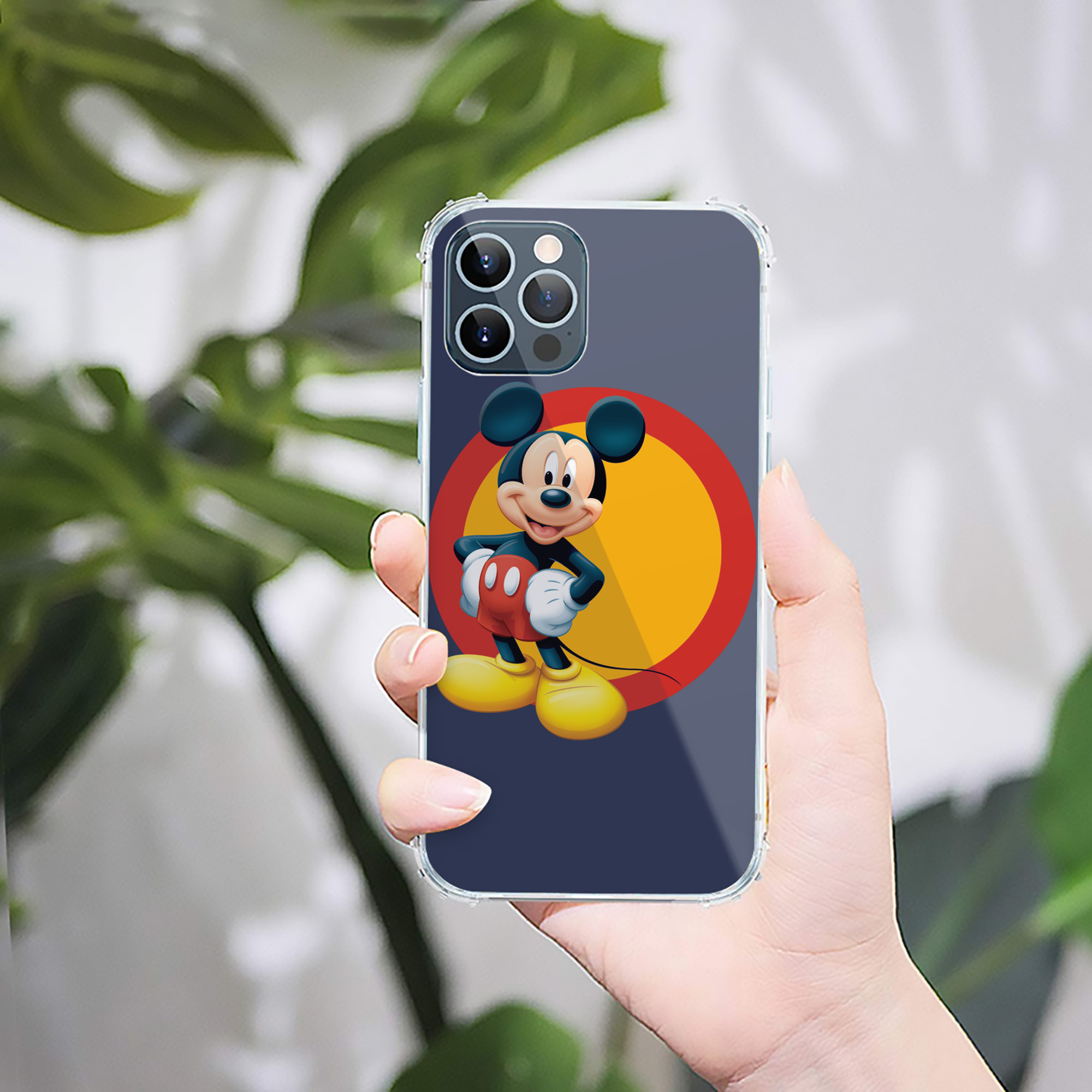 （画像用） ミッキーマウス Mickey Mouse 【iPhone 12シリーズ対応】透明スマホケース（クリアソフトケース）